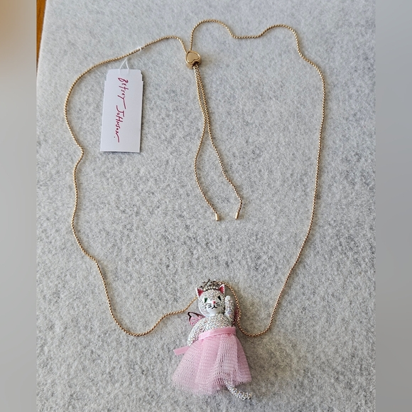 Betsey Johnson Jewelry - Betsey Johnson Cat Fairy Pendant Slider Necklace